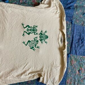 Cream colored frog shirt bought from thrift store